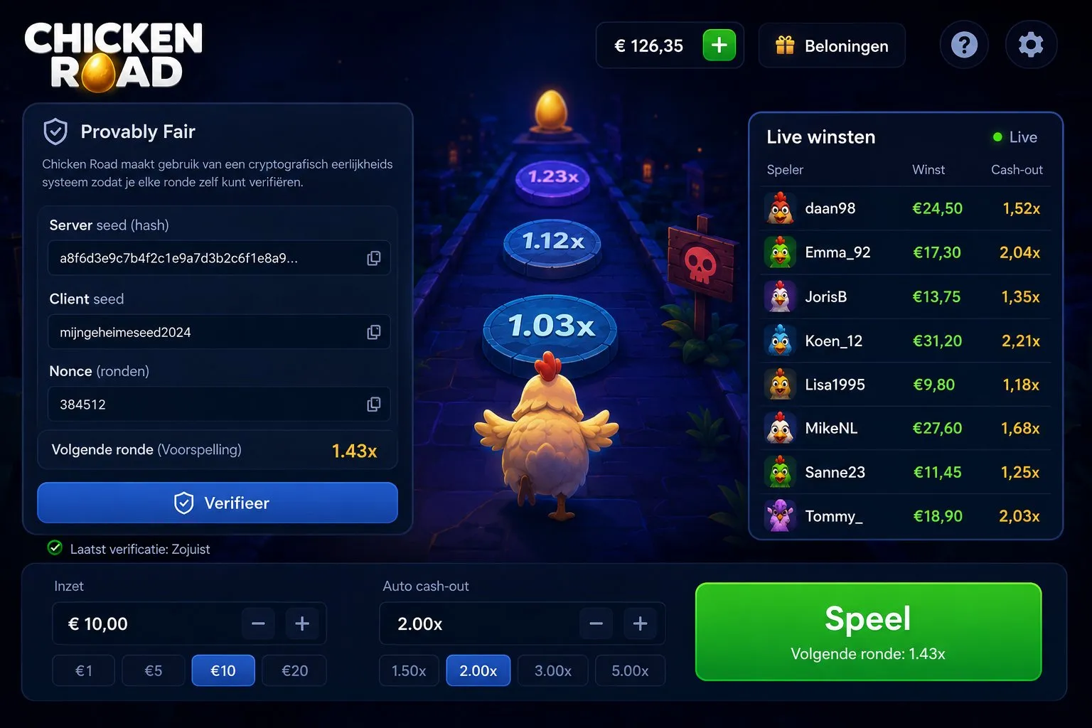 Provably Fair systeem in de Chicken Road casino game